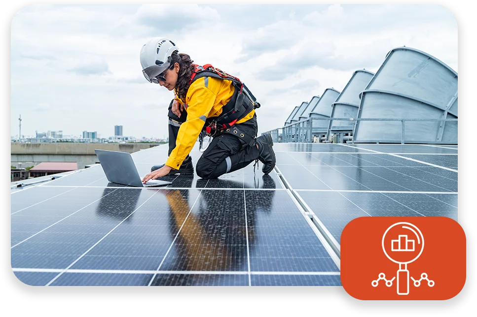 CPQ-Photo-with-two-patterns-three-modules2 An office with cool lighting and business coworkers sitting at a table in a meeting.