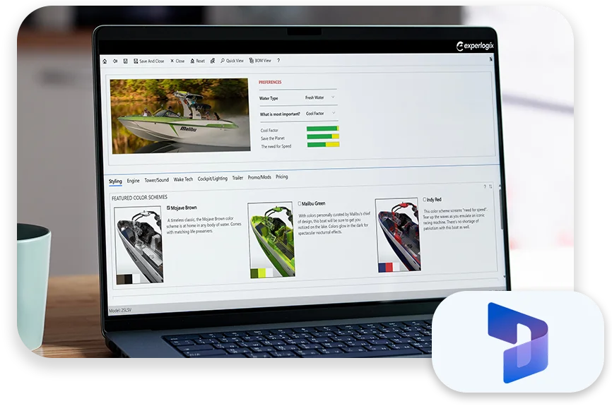 CPQ-Photo-with-two-patterns-three-modules2 An office with cool lighting and business coworkers sitting at a table in a meeting.