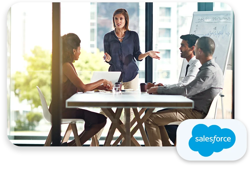 DA-Photo-with-two-patterns-three-modules1 A conference room with three businessmen collaborating and the text "Rude errors by 52%".